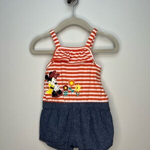 Striped Orange and Blue Kids Disney Romper